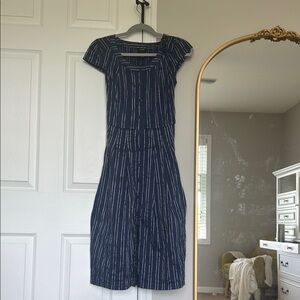 Blue and White Midi Dress